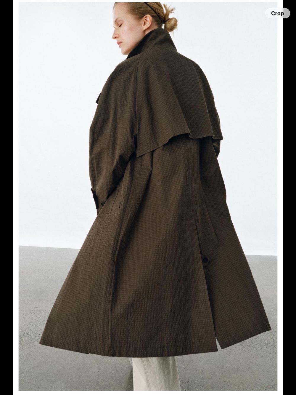 ZARA Collection Oversized Check Brown Trench Coat